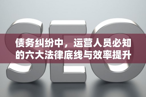 债务纠纷中，运营人员必知的六大法律底线与效率提升术